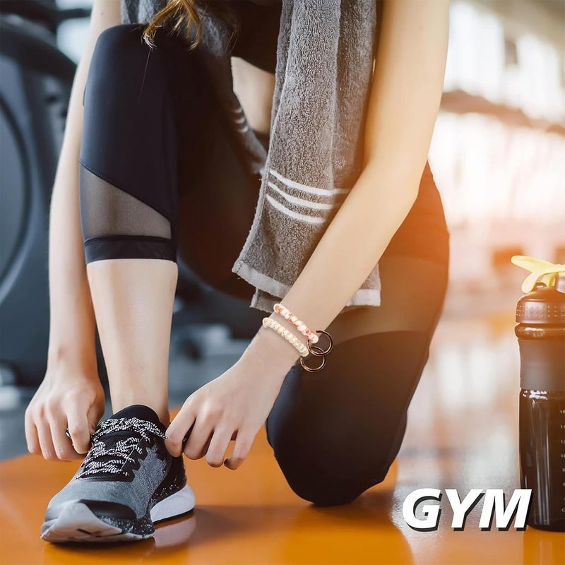 BIHRTC 6pcs Spring Flexible Spiral Wrist Coil Wrist Key Holder Plastic Stretchable Wristband Wristlet Keychain Wrist Band Key Ring Key Chain for Sauna Gym Pool ID Badge and Outdoor Sports - Image 5